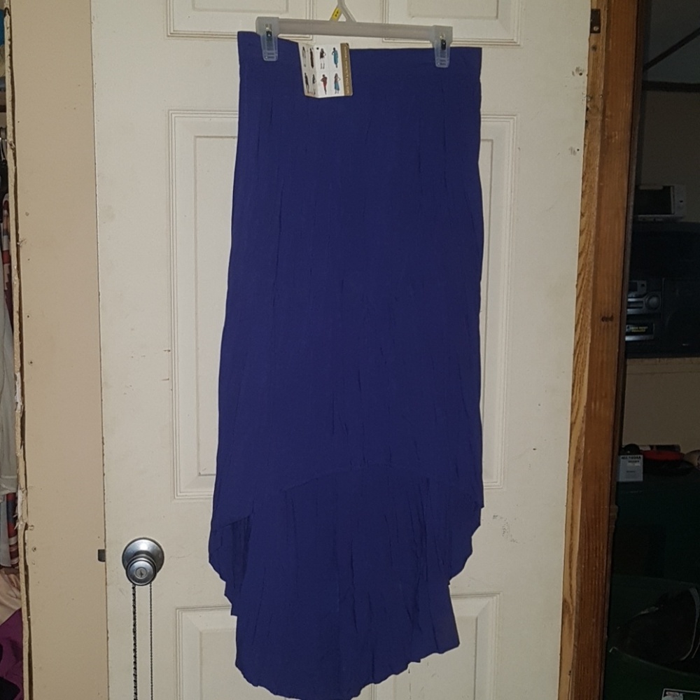 High low purple skirt
